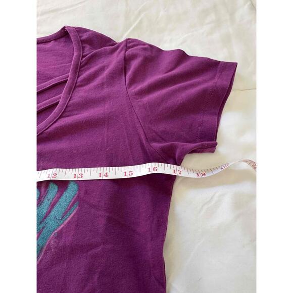 Harley-Davidson Purple Short Sleeve Criss Cross Neckline Logo V Neck T Shirt M - Picture 3 of 6